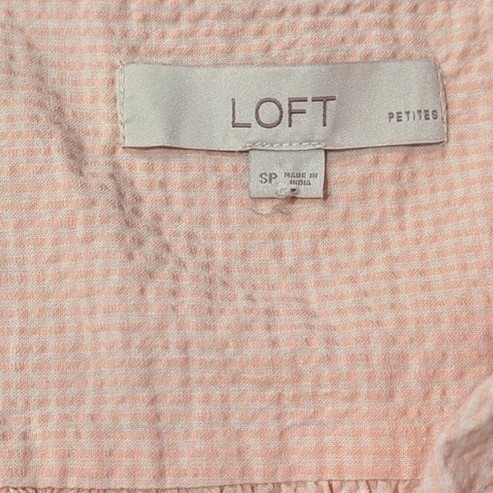 #301 Ruffled Pink Button-Up Top from The Loft - Picture 6 of 6